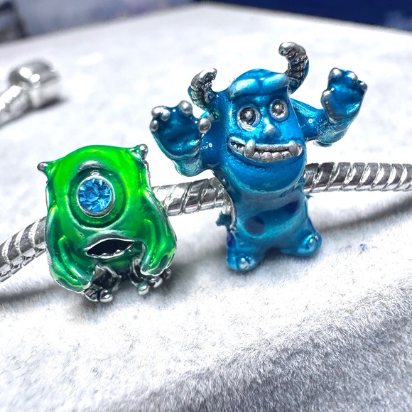 Monsters Inc Mike Wazowski Sulley Charm Bracelet Bead Charm fits PANDORA - Picture 11 of 13